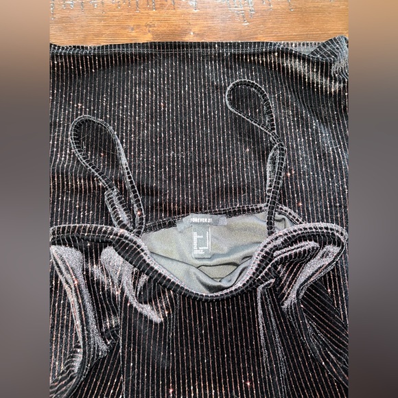 Sparkly black and red spaghetti strap mini dress - Picture 3 of 4